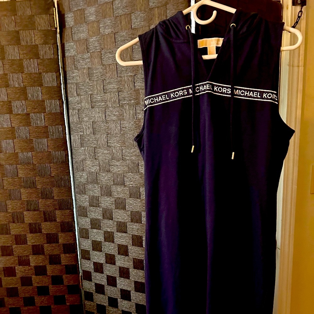 Michael Kors Women’s Navy Sleeveless Hooded Dress Size Small